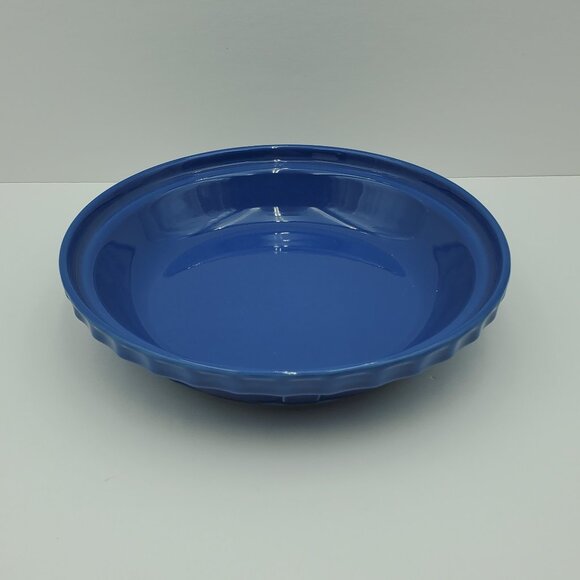 Longaberger Woven Traditions Cornflower Blue Pie Plate Baking Serving Dish - Picture 3 of 8